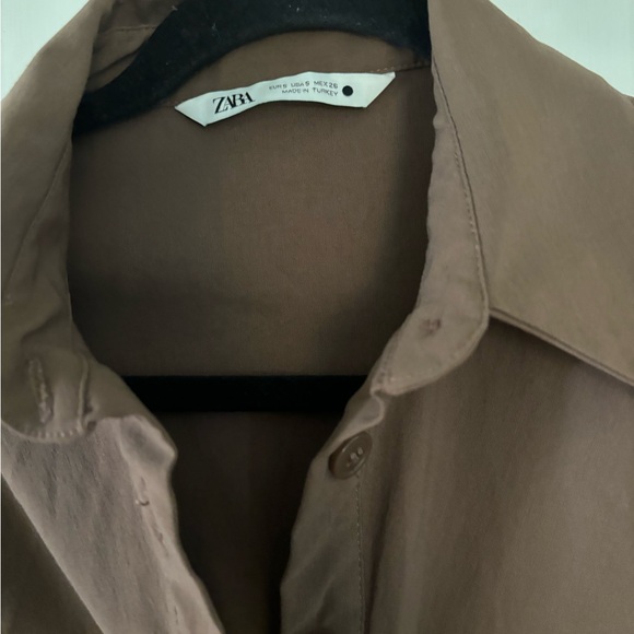 Zara button up ruched dress S - Picture 2 of 7